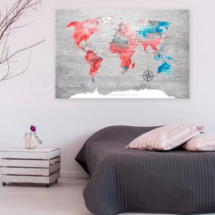 Tavla Arkiio World Map Red Roam