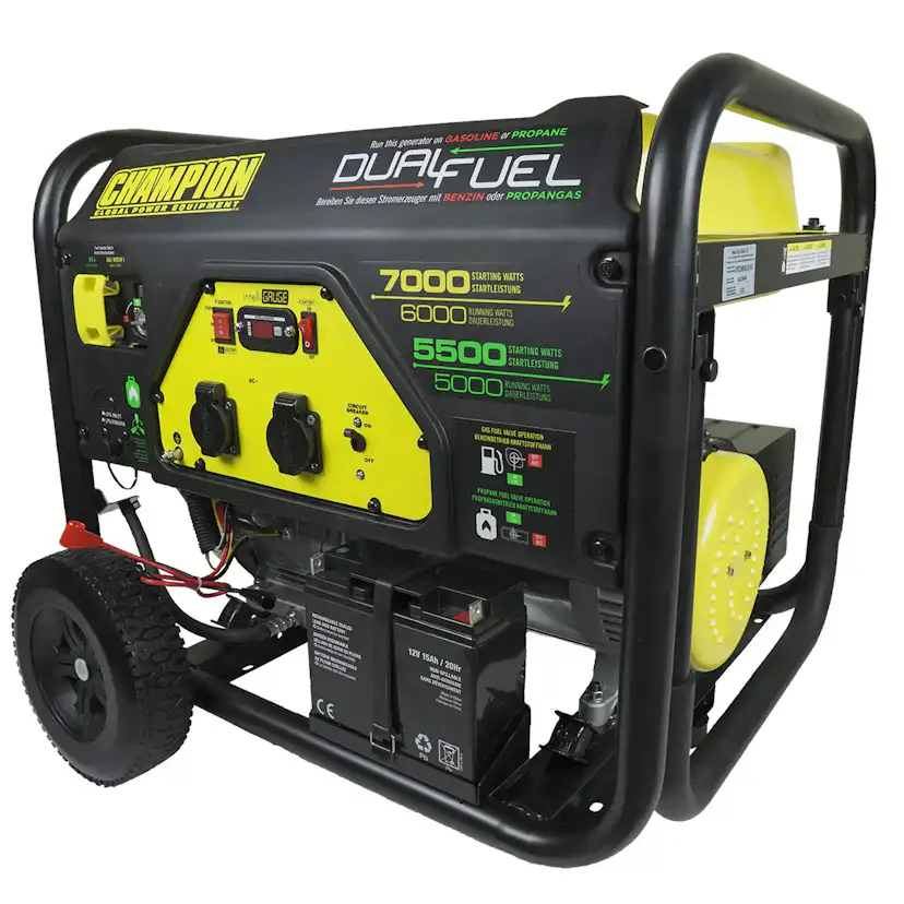 Elverk Champion Generators CPG7500E2 7kW 1-fas Dual Fuel