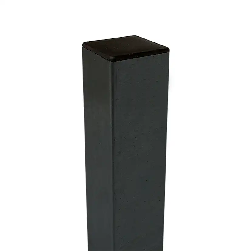 Stålstolpe 8x8x268 cm - till nedgrävning - inkl. 1 st. stolphatt