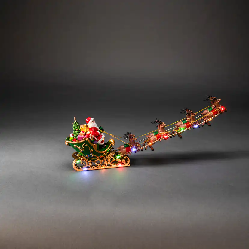 Juldekoration Gnosjö Konstsmide Tomte i släde med renar