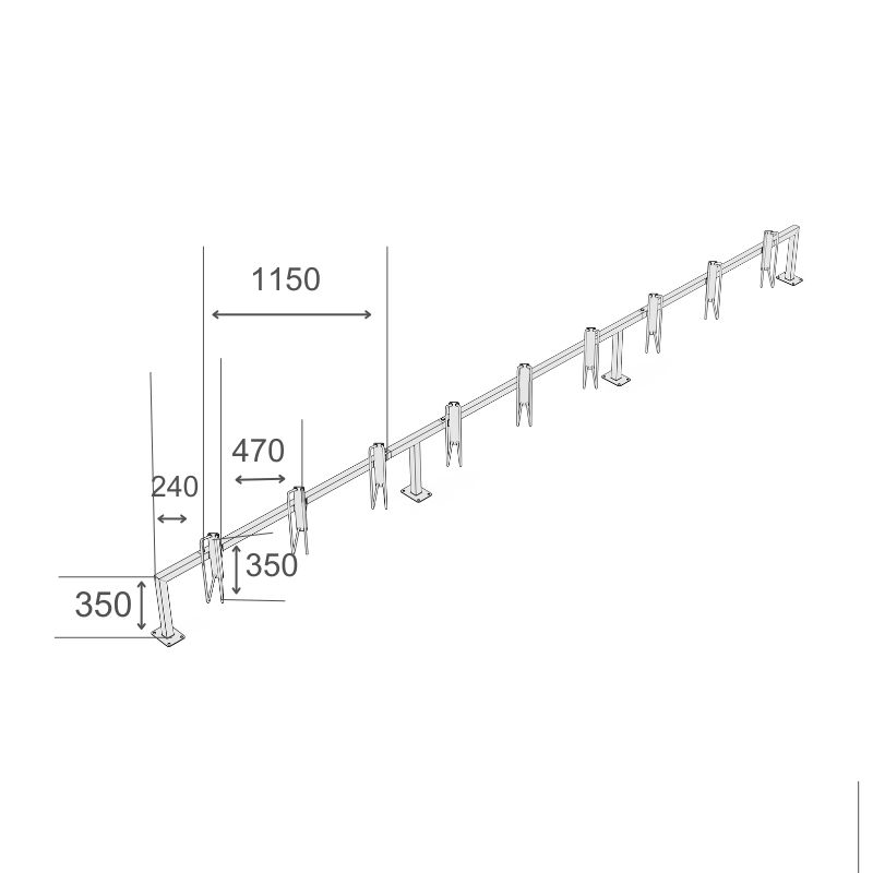 Cykelställ R&R Solutions Economy 45° Positionering Vänster/Höger