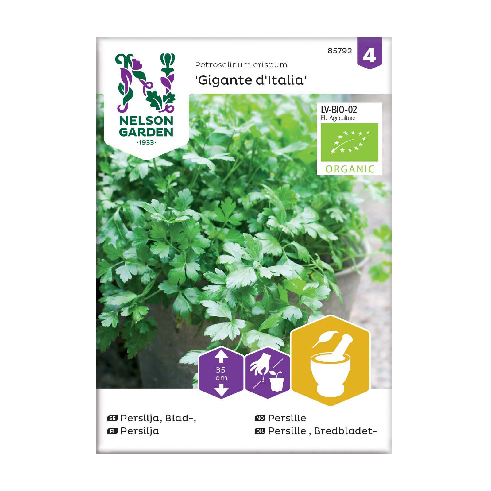 Frö Bladpersilja Nelson Garden Gigante d'Italia Organic