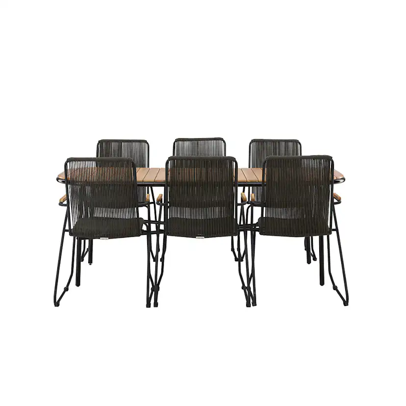 Holmbeck Diningtable Stål - Black / Rectangular 90*200*75 +B Svart
