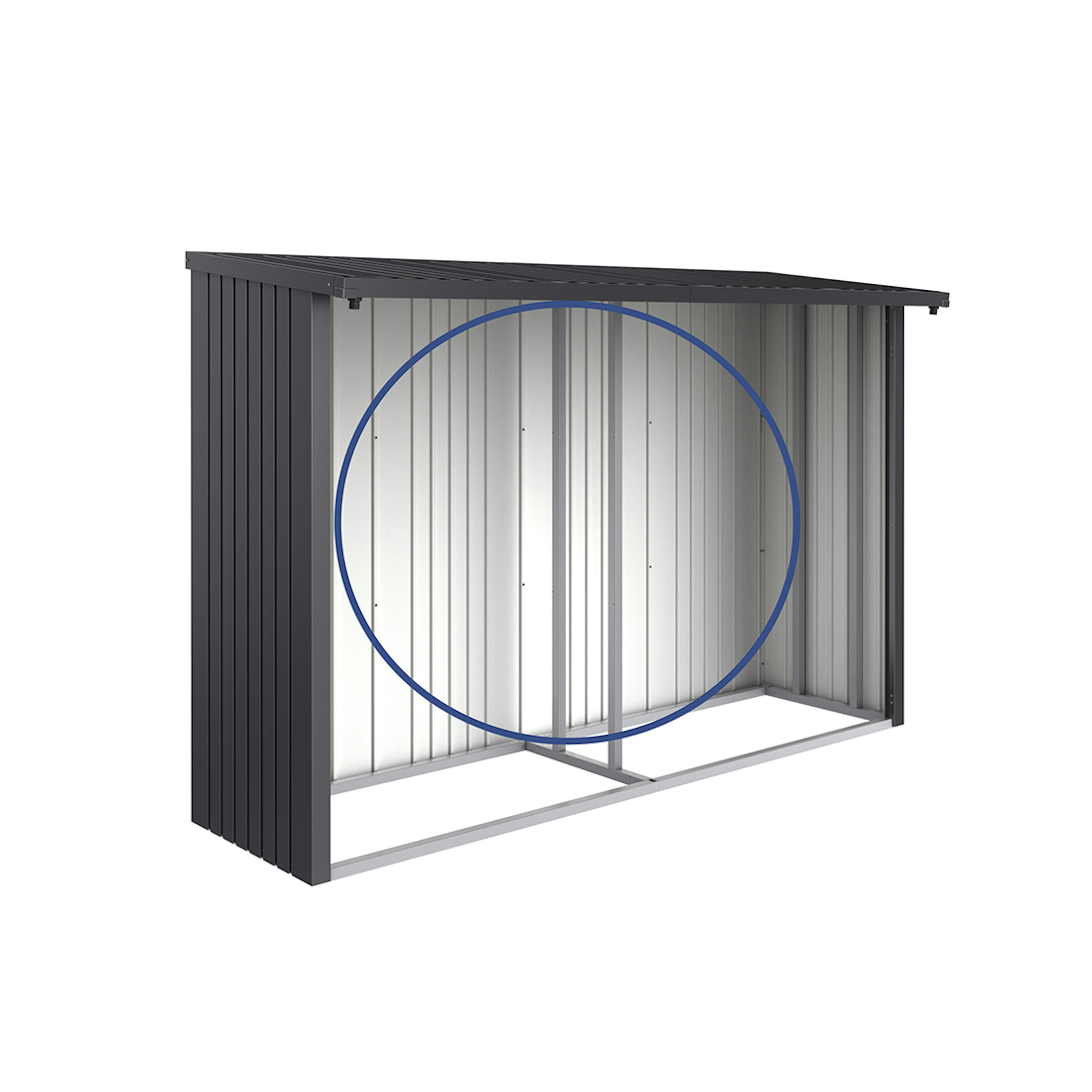 Bakvägg Biohort till WoodStock 300 Metallic Mörkgrå