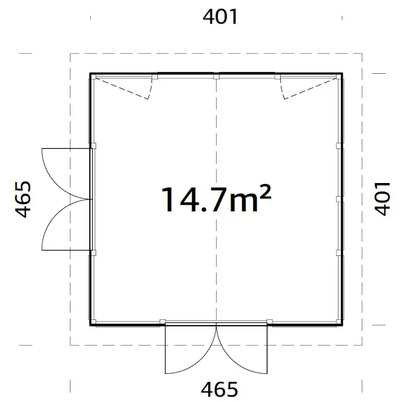 Isabella 14.7 m2 WTDIP Impregnerad transparent