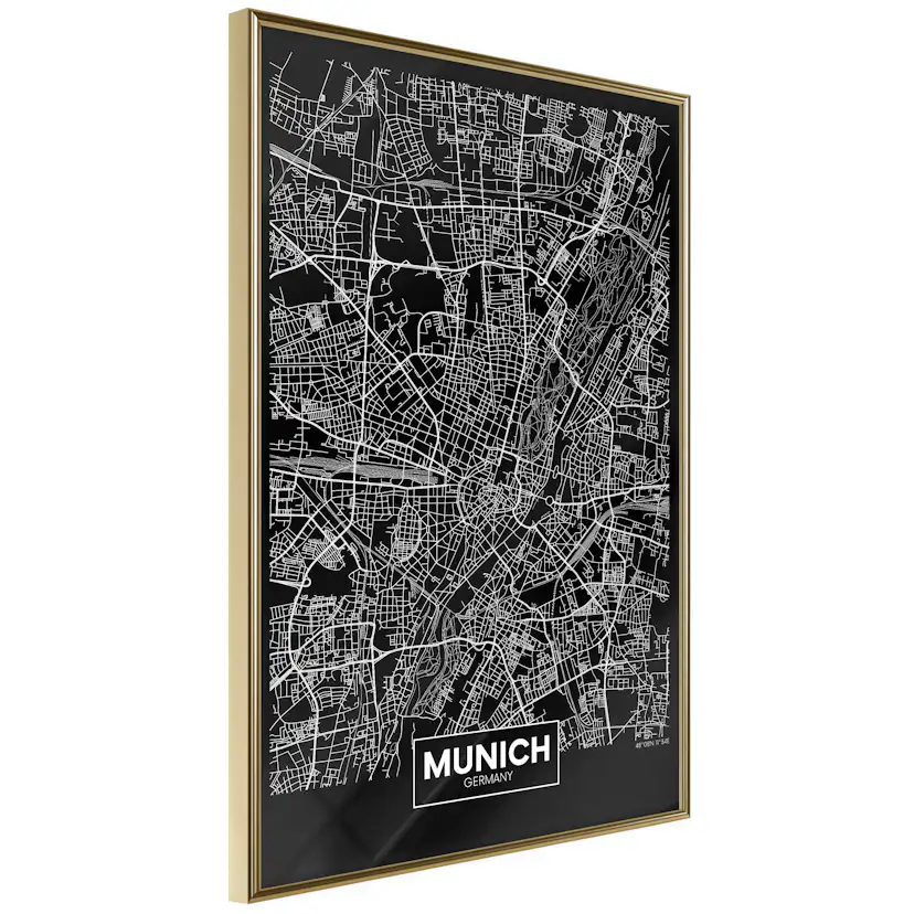 Poster Artgeist Affisch Dark Map of Munich