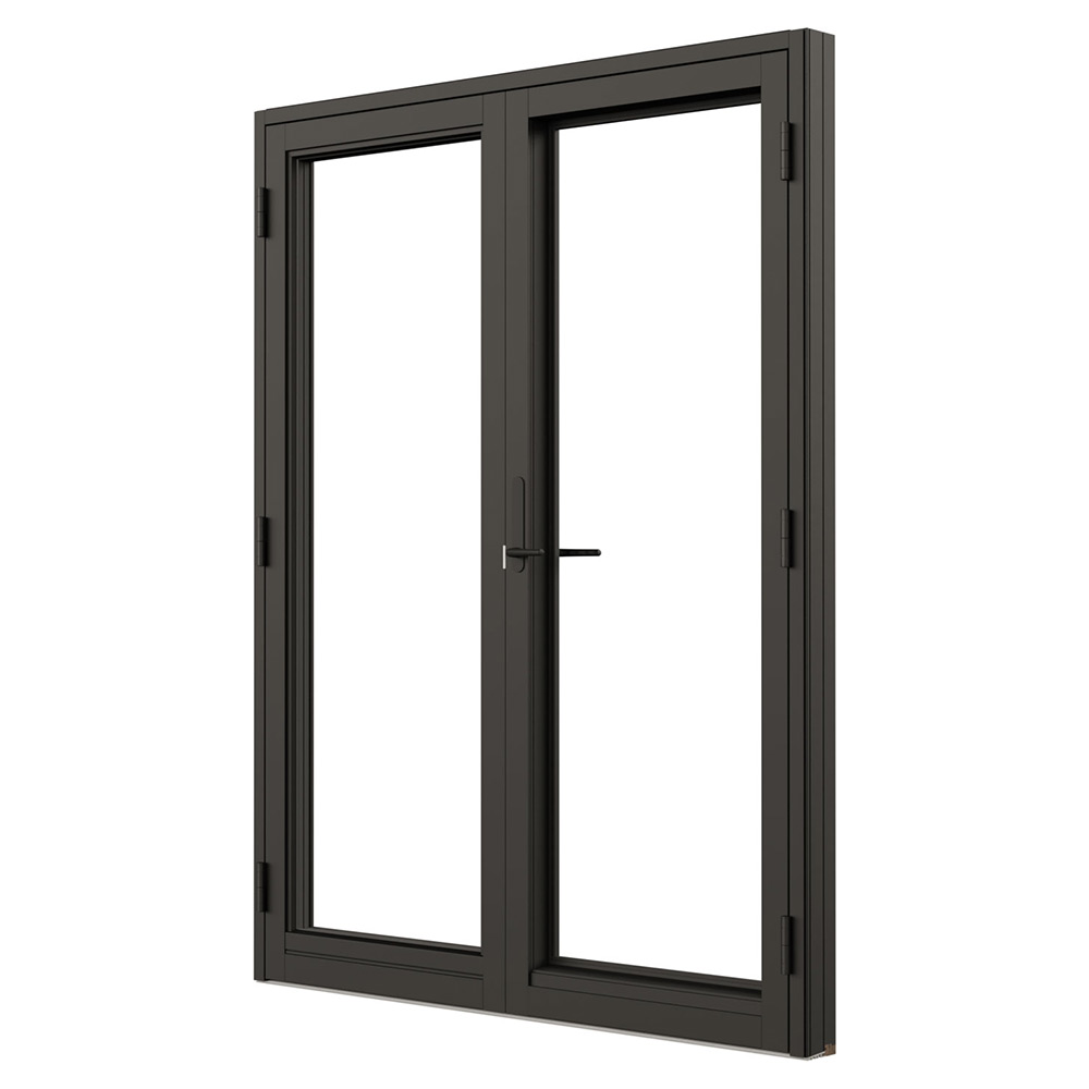 Parfönsterdörr NorDan NTech Helglasad Aluminium BlackLine Svart