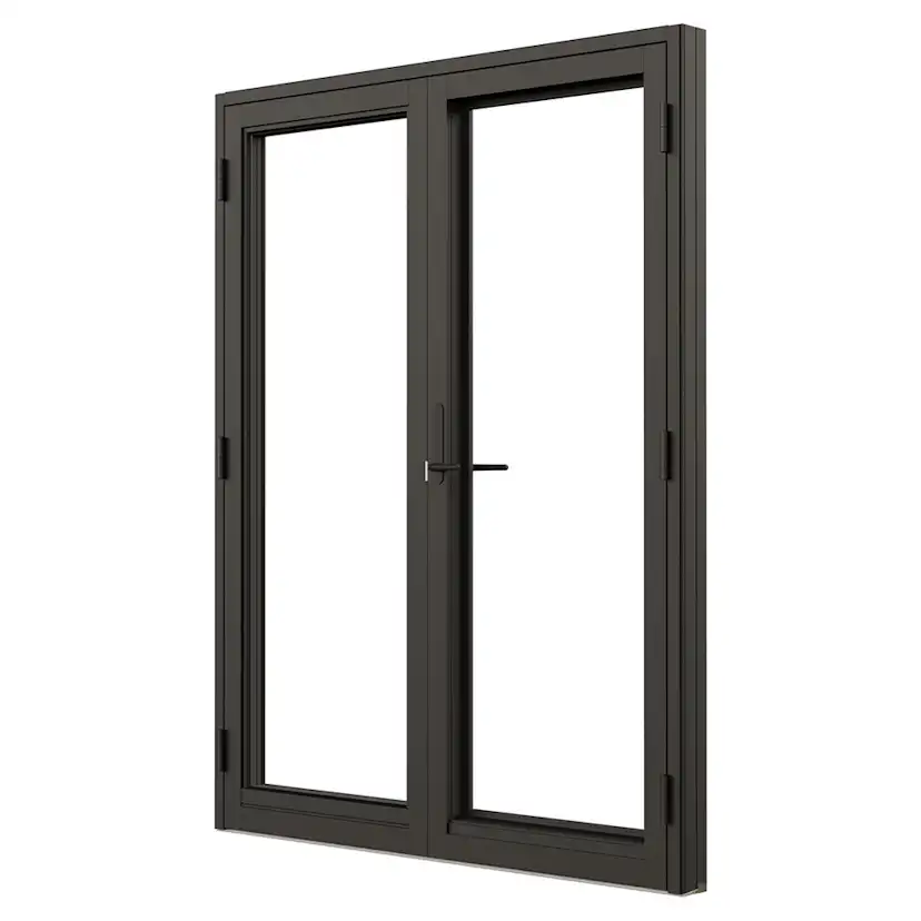 Parfönsterdörr NorDan NTech Helglasad Aluminium BlackLine Svart