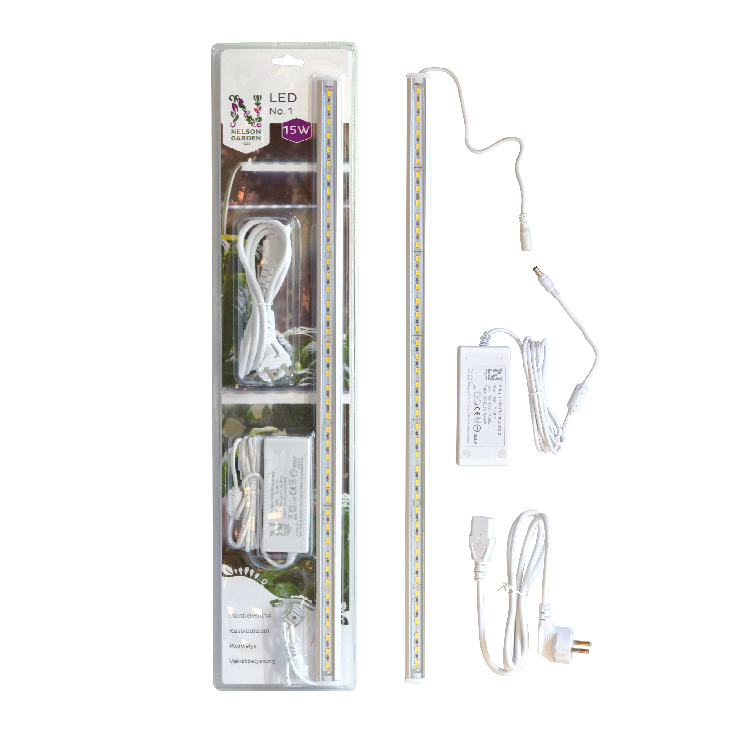 Växtbelysning Nelson Garden LED No.1 60cm 15W med Adapter