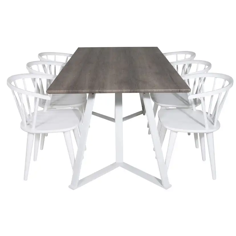 Matgrupp Venture Home Madde med 6 Brum Stolar