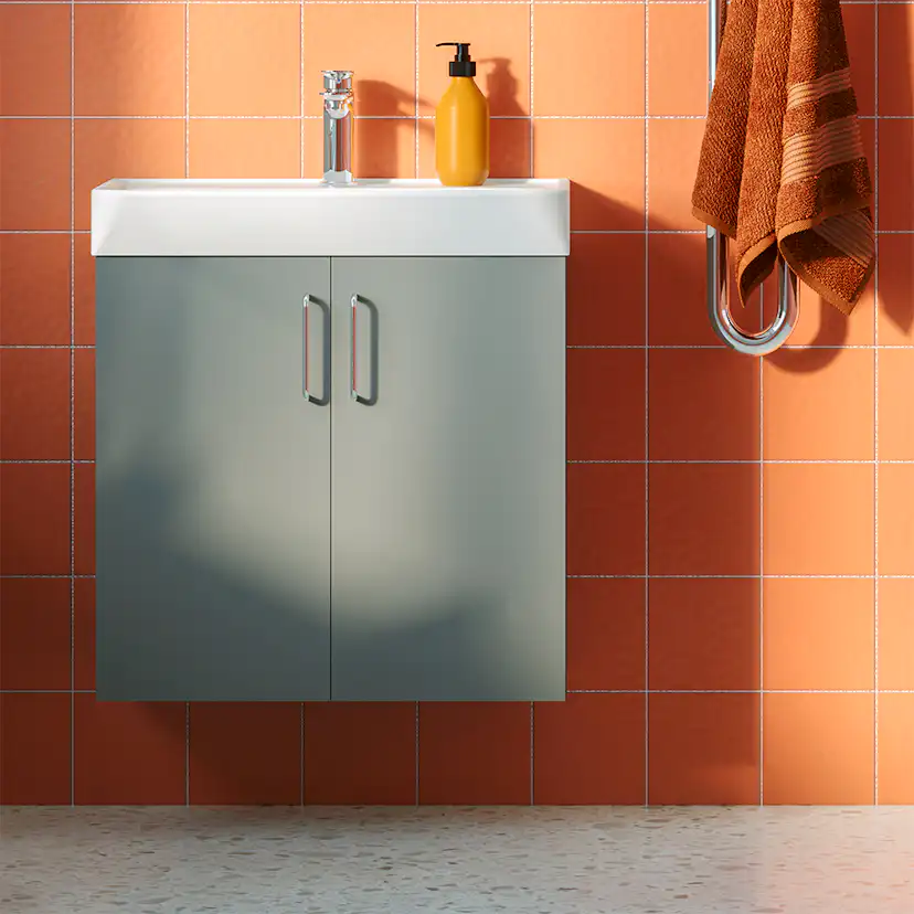 Bloc Udel 60x35 grå 2D Grå, B: 600 mm, 2 dörrar