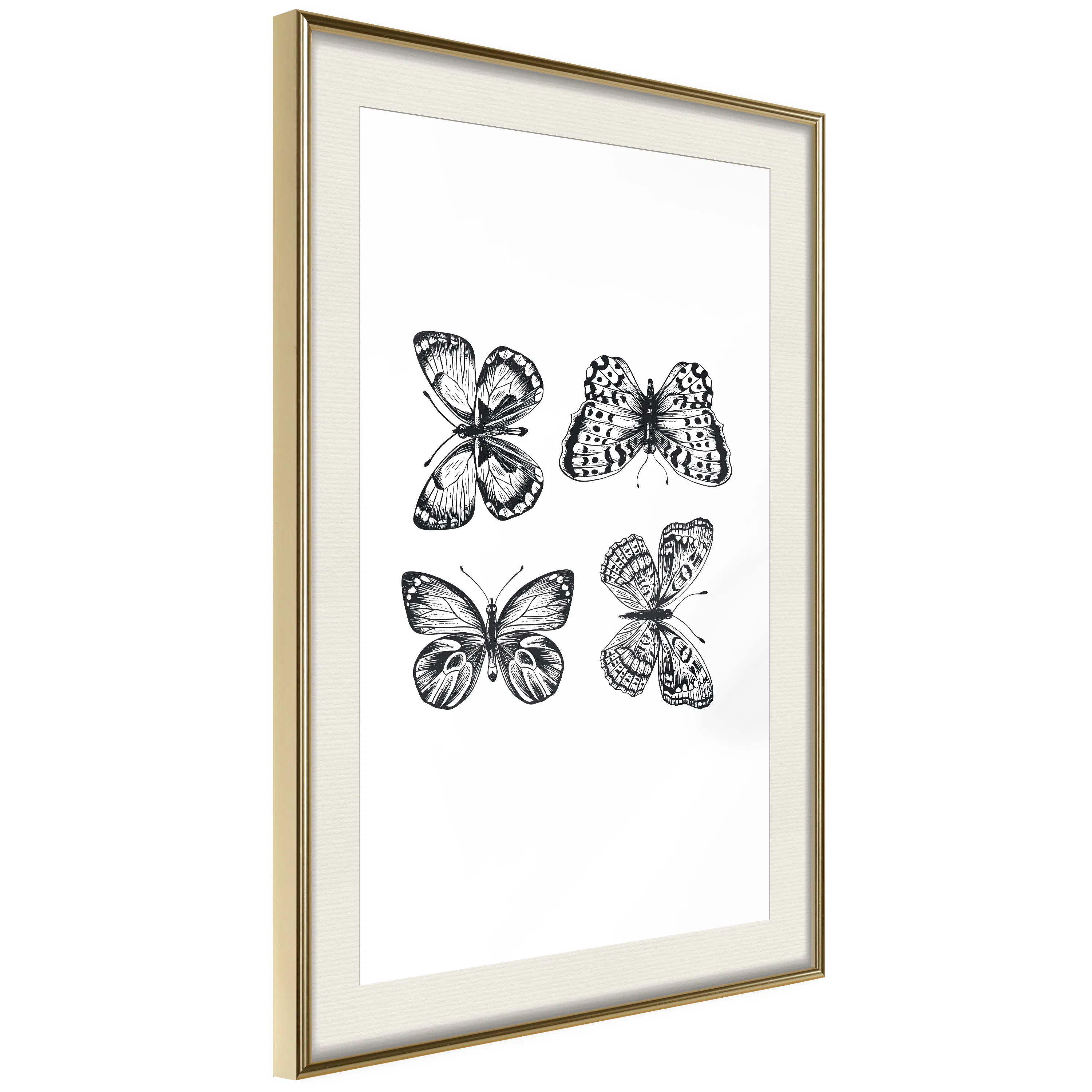 Poster Artgeist Affisch Four Butterflies