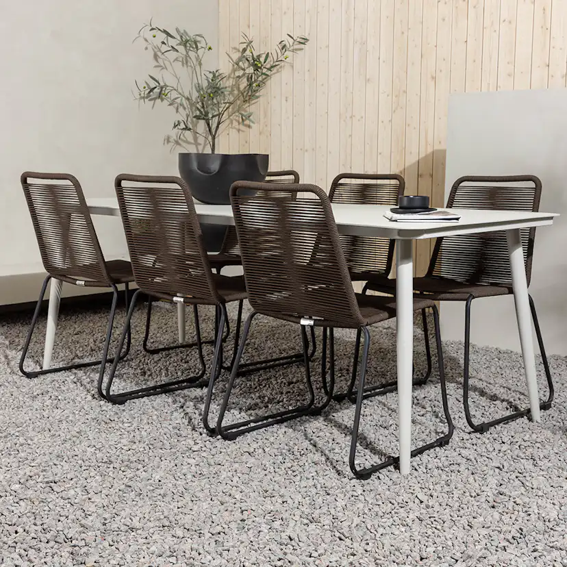 Matgrupp Venture Home Lina Bord med 6 Lindos Stolar