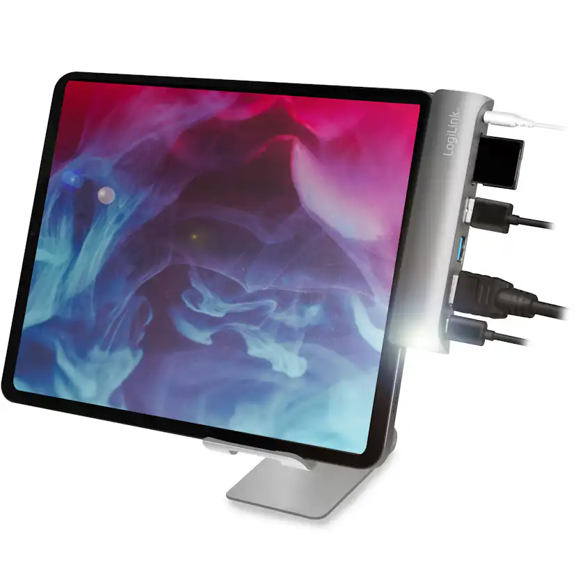 USB-dockningsstation LogiLink iPad 7-port USB3.2 Alu