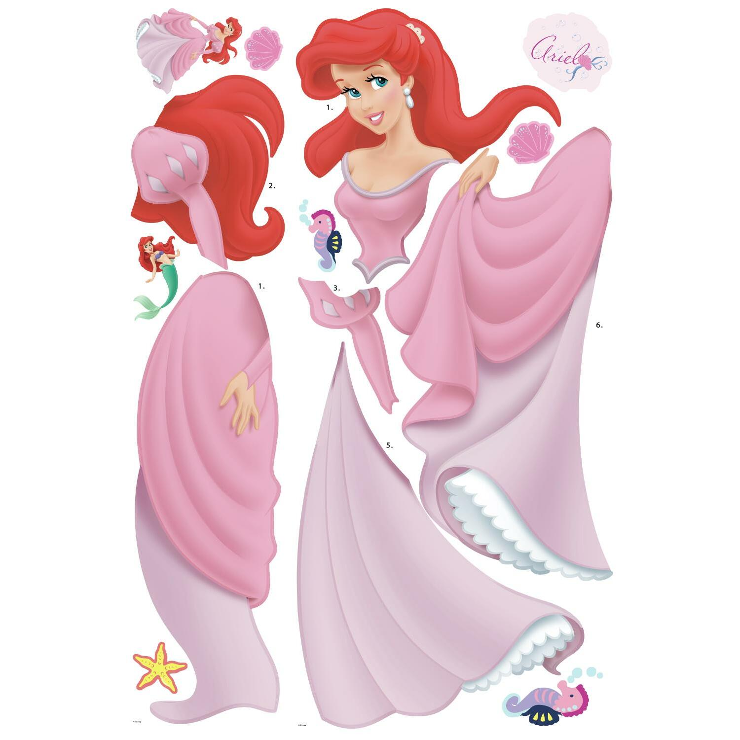 Väggdekor RoomMates Disney Prinsessan Ariel med Bling