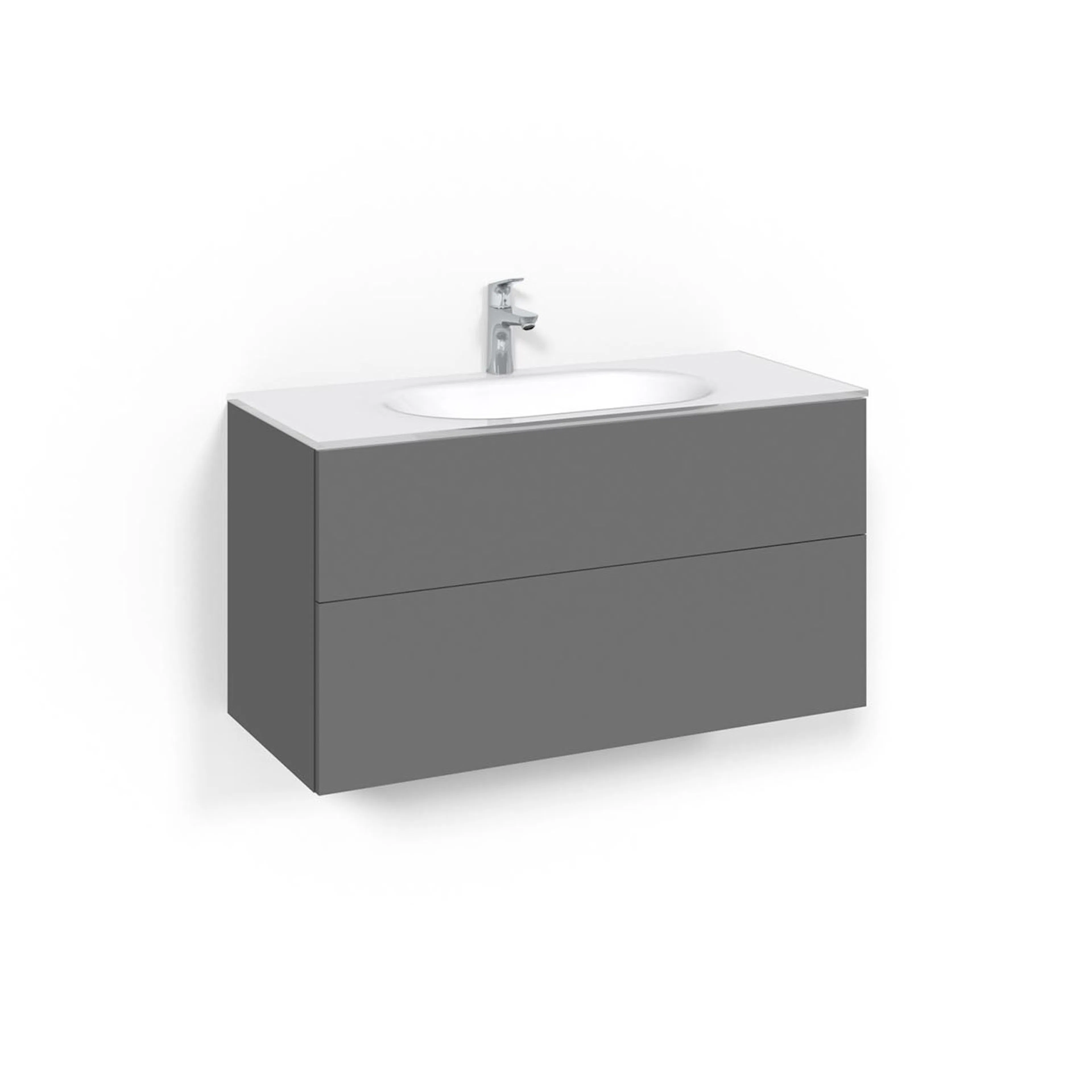 Tvättställsskåp Macro Design Crown Push Open Med Glastvättställ