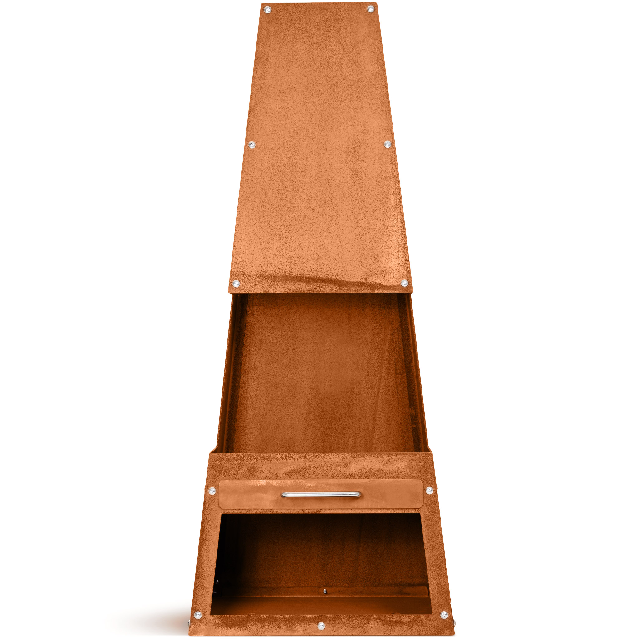 Eldstad Lyfco Cortenstål Hög med Hylla