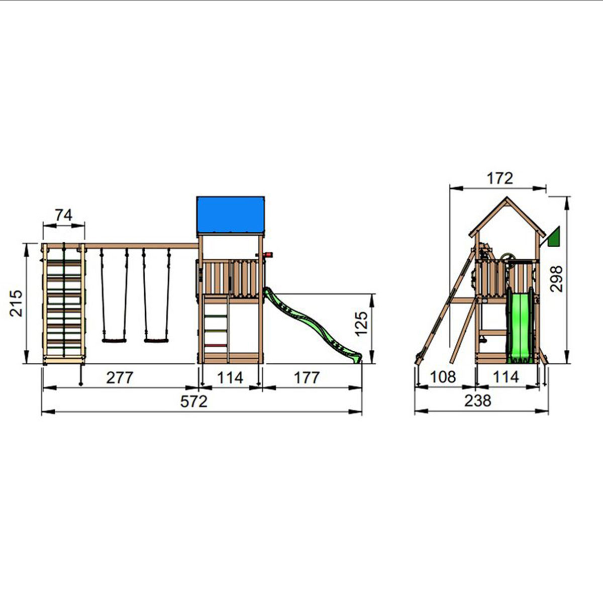 Lektorn Jungle Gym Castle Inkl Climb Modul X'tra och Rutschkana