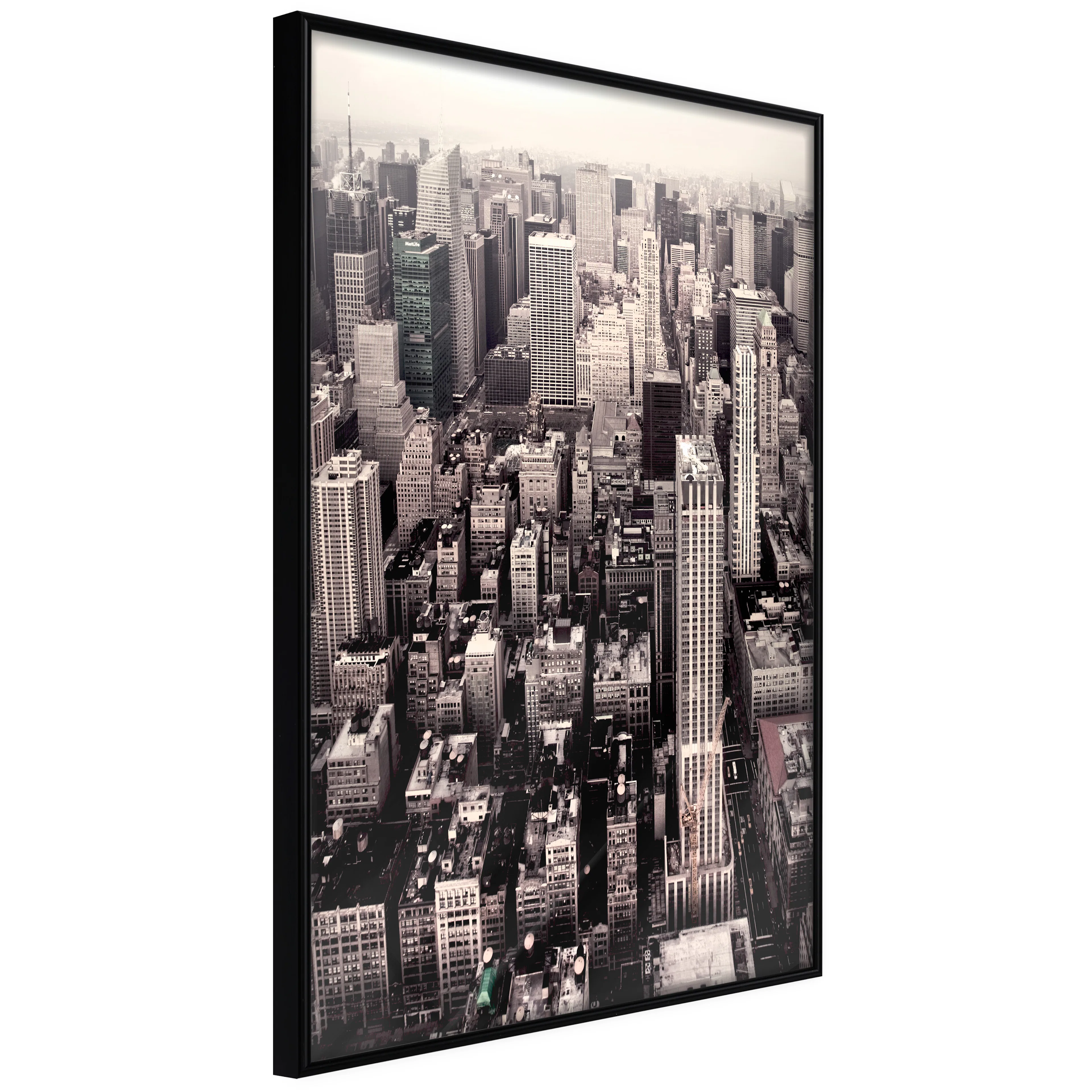 Affisch - Manhattan In Sepia [Poster] 40x60 Svart ram, 40x60 cm