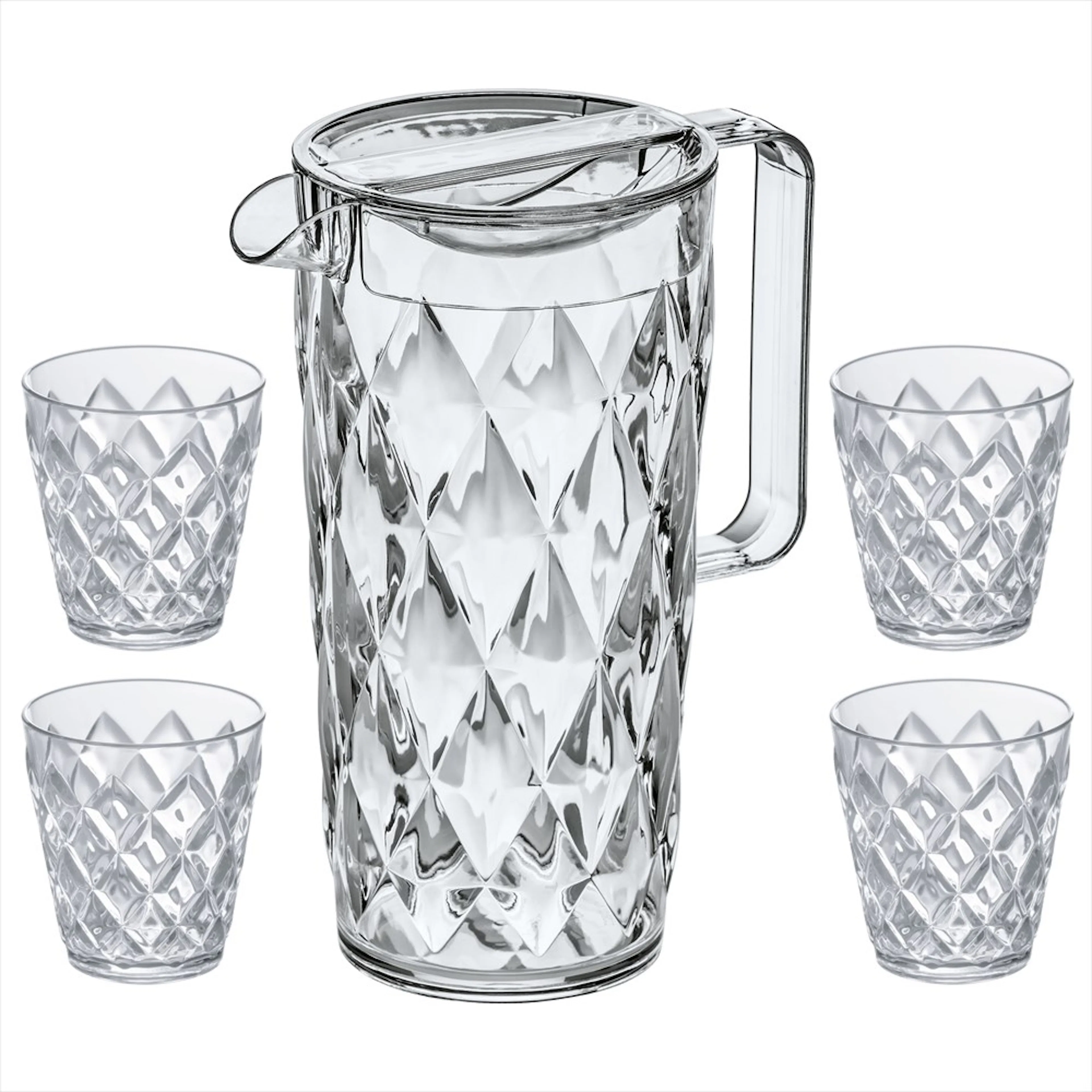 Karaff Inkl 4 Glas Koziol Crystal Set