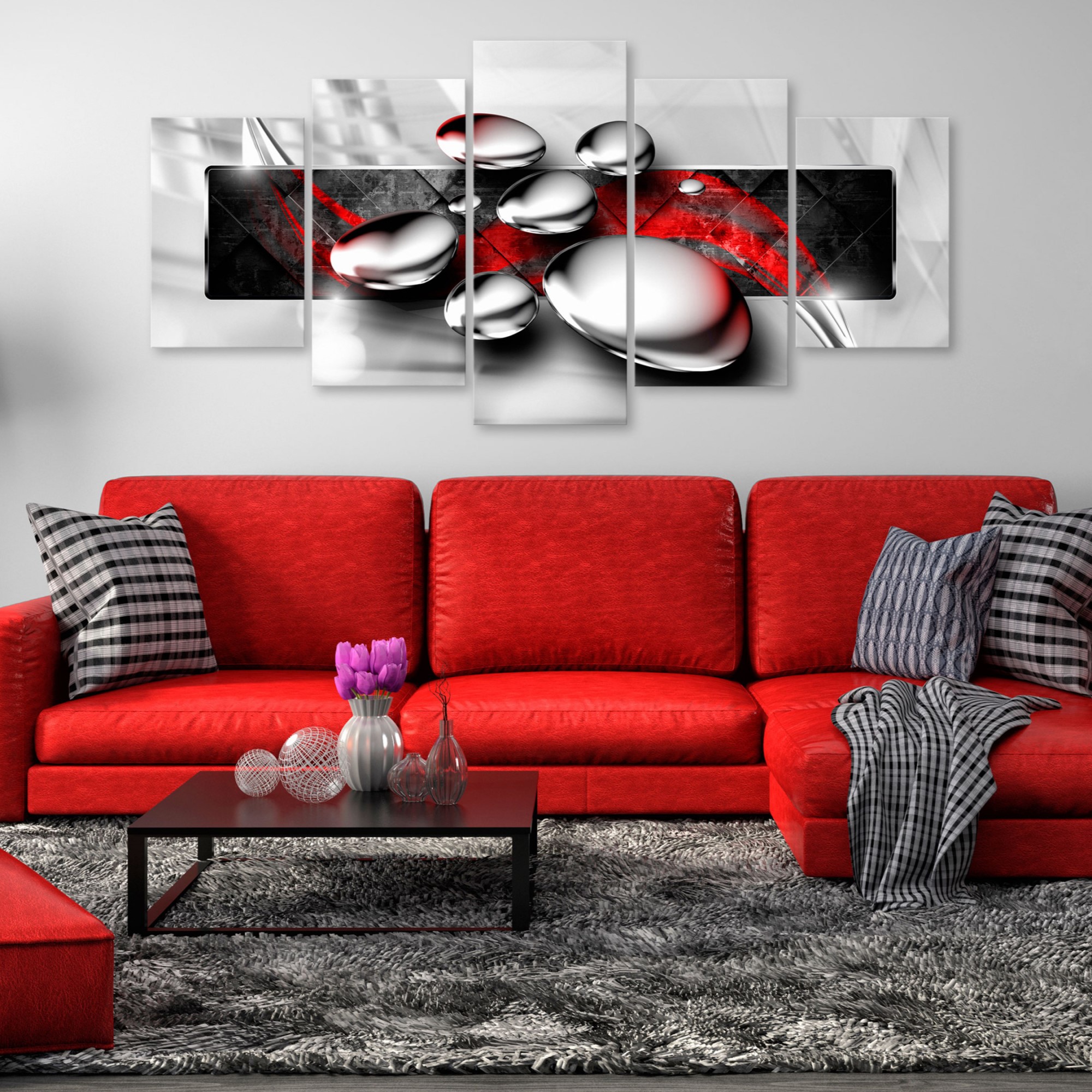 Tavla Arkiio Shiny Stones Wide Red 5 delar