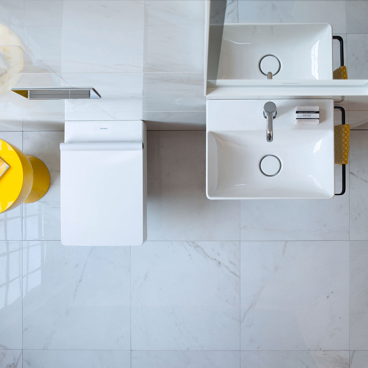Tvättställ DuraSquare 450 mm, vägghängt BxD: 450x350 mm