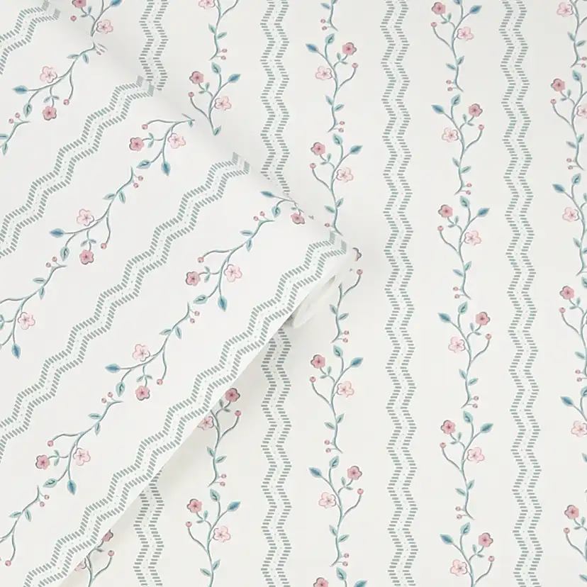 Tapet Laura Ashley Blencow Stripe Dark Duck Egg Blå 122748