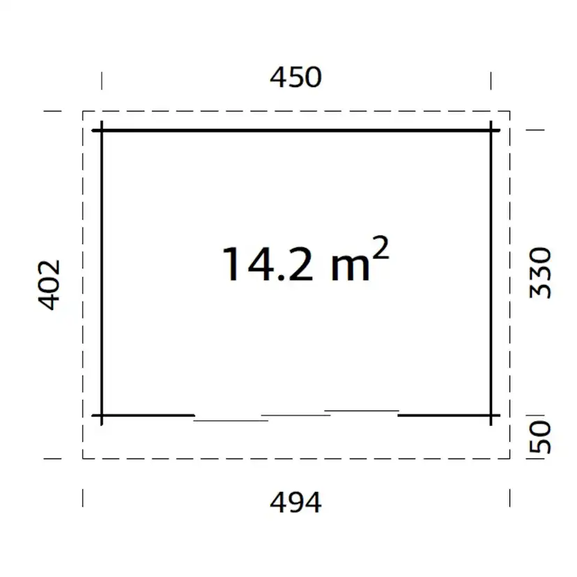 Stuga Palmako Lea 14,9 m2 (inv. 14,2 m2)