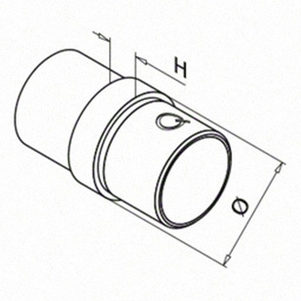 Rörförbindelse Herrljunga Ledstångsfabrik Rak Rostfri mod 0790 Inomhus