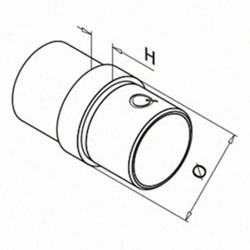 Rörförbindelse Herrljunga Ledstångsfabrik Rak Rostfri mod 0790 Inomhus
