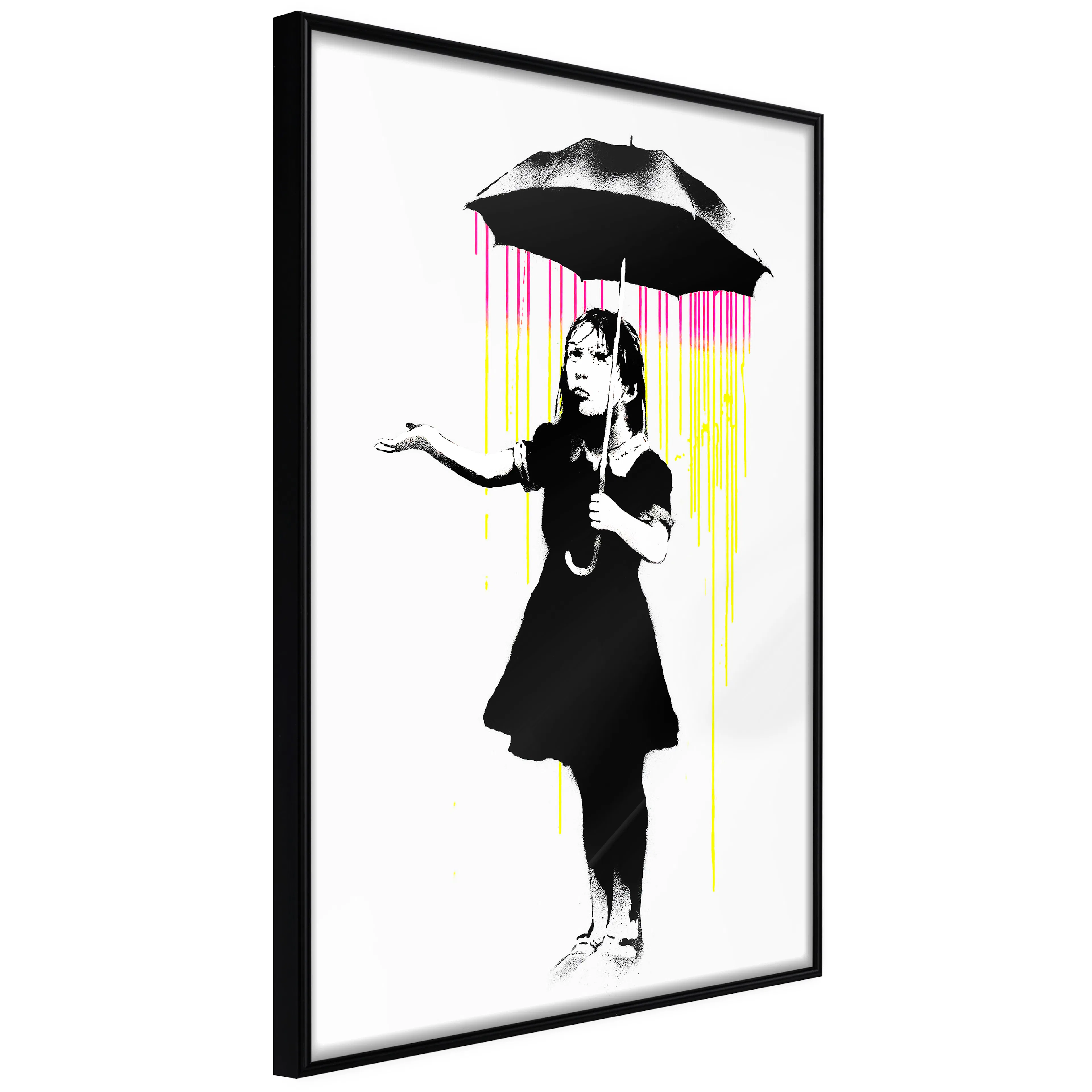 Affisch - Girl with Umbrella [Poster] 40x60 Svart ram, 40x60 cm
