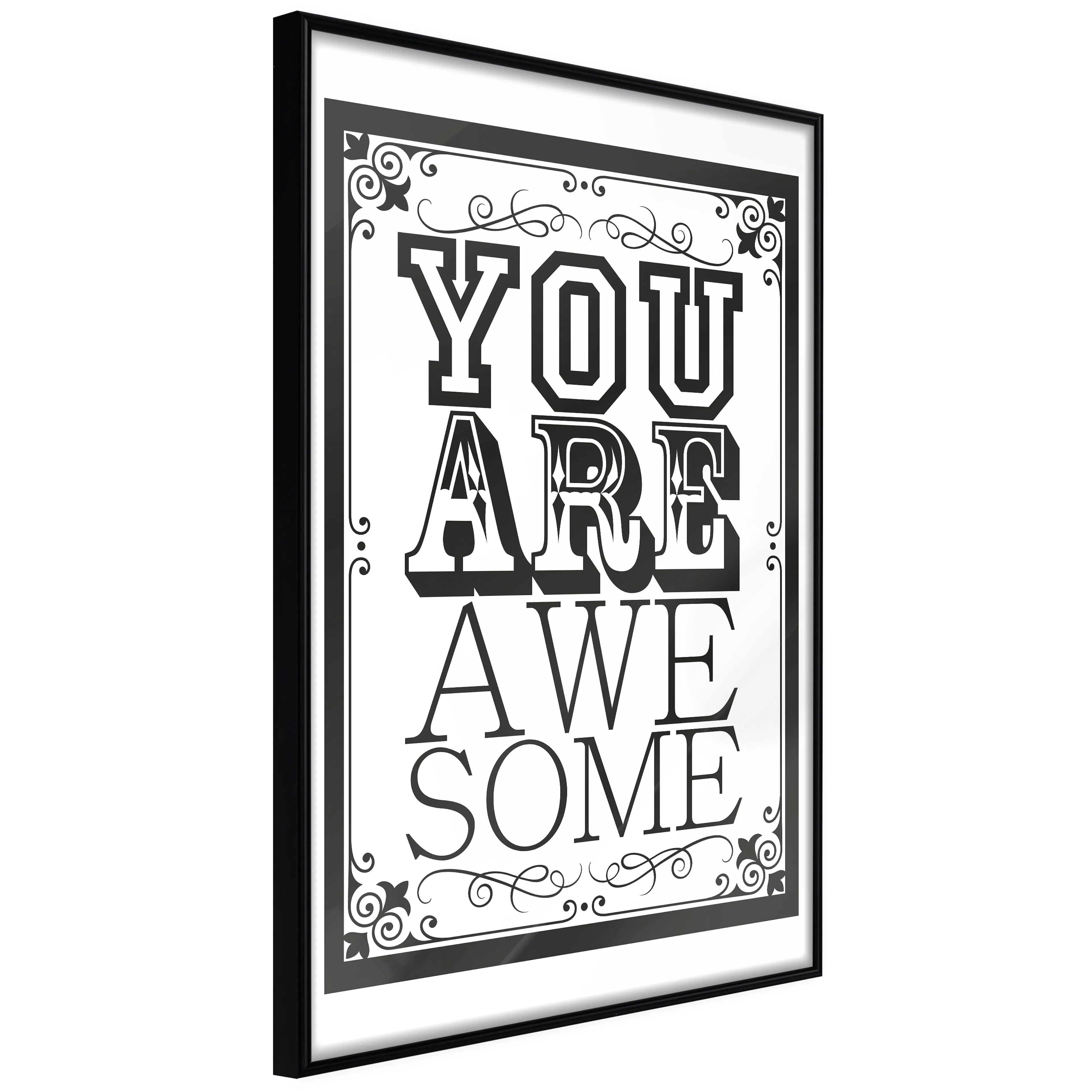 Affisch - You Are Awesome [Poster] 40x60 Svart ram, 40x60 cm