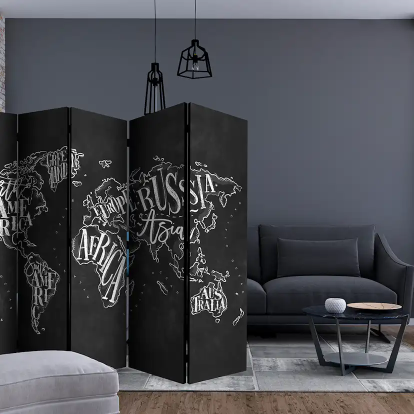 Rumsavdelare Arkiio Retro Continents Black II 225x172 cm