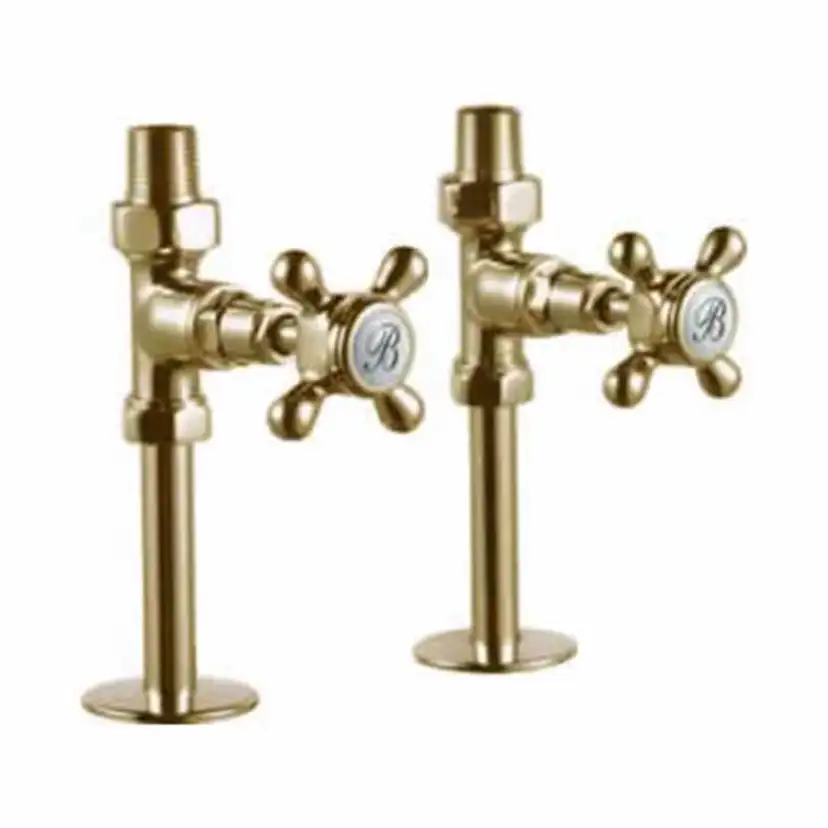 Straight Radiator Valve Gold Guld
