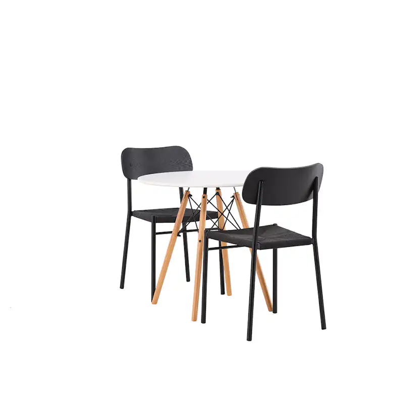 Matgrupp Venture Home Danburi Ø 60 cm med 2 Polly Stolar