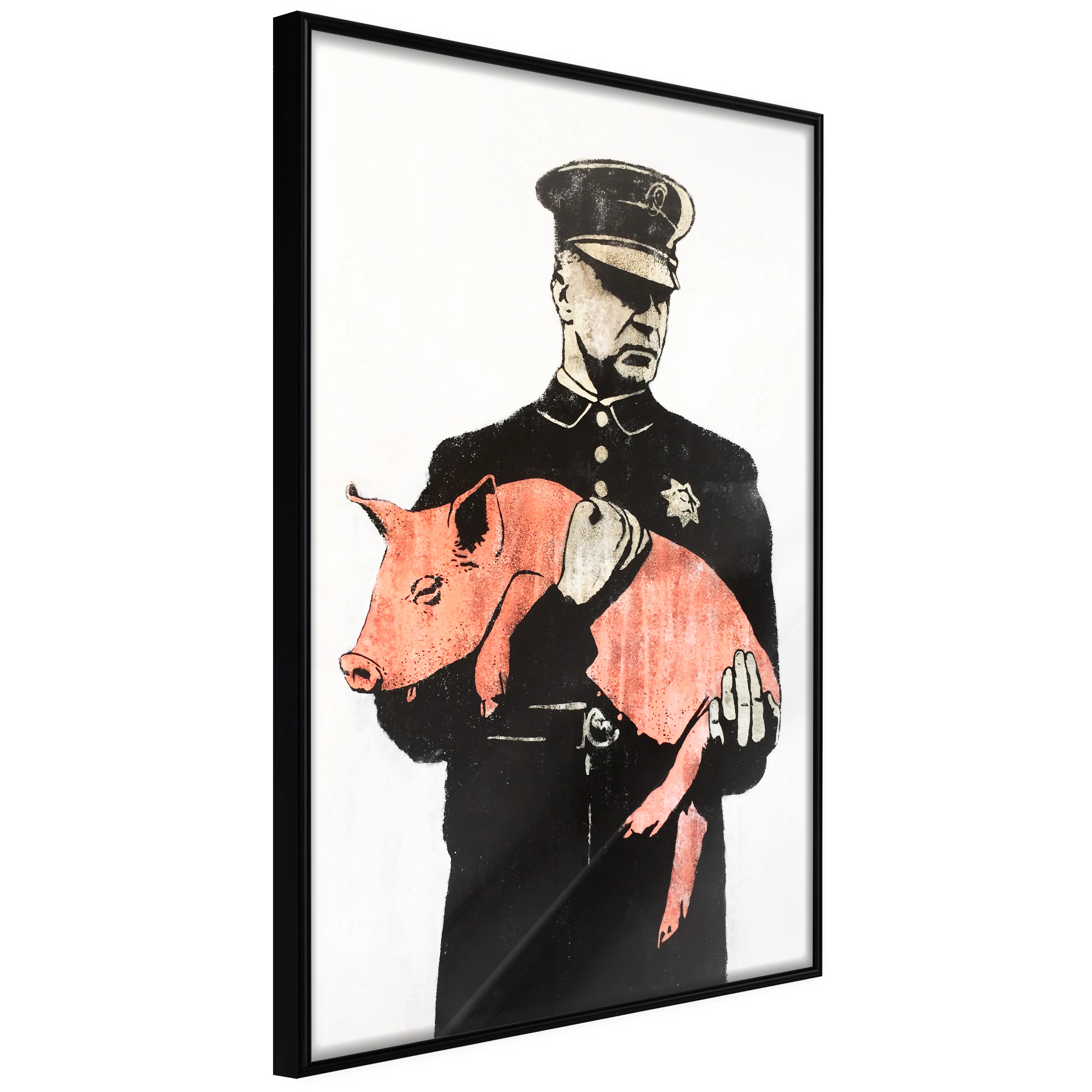 Affisch - Police Pig [Poster] 40x60 Svart ram, 40x60 cm