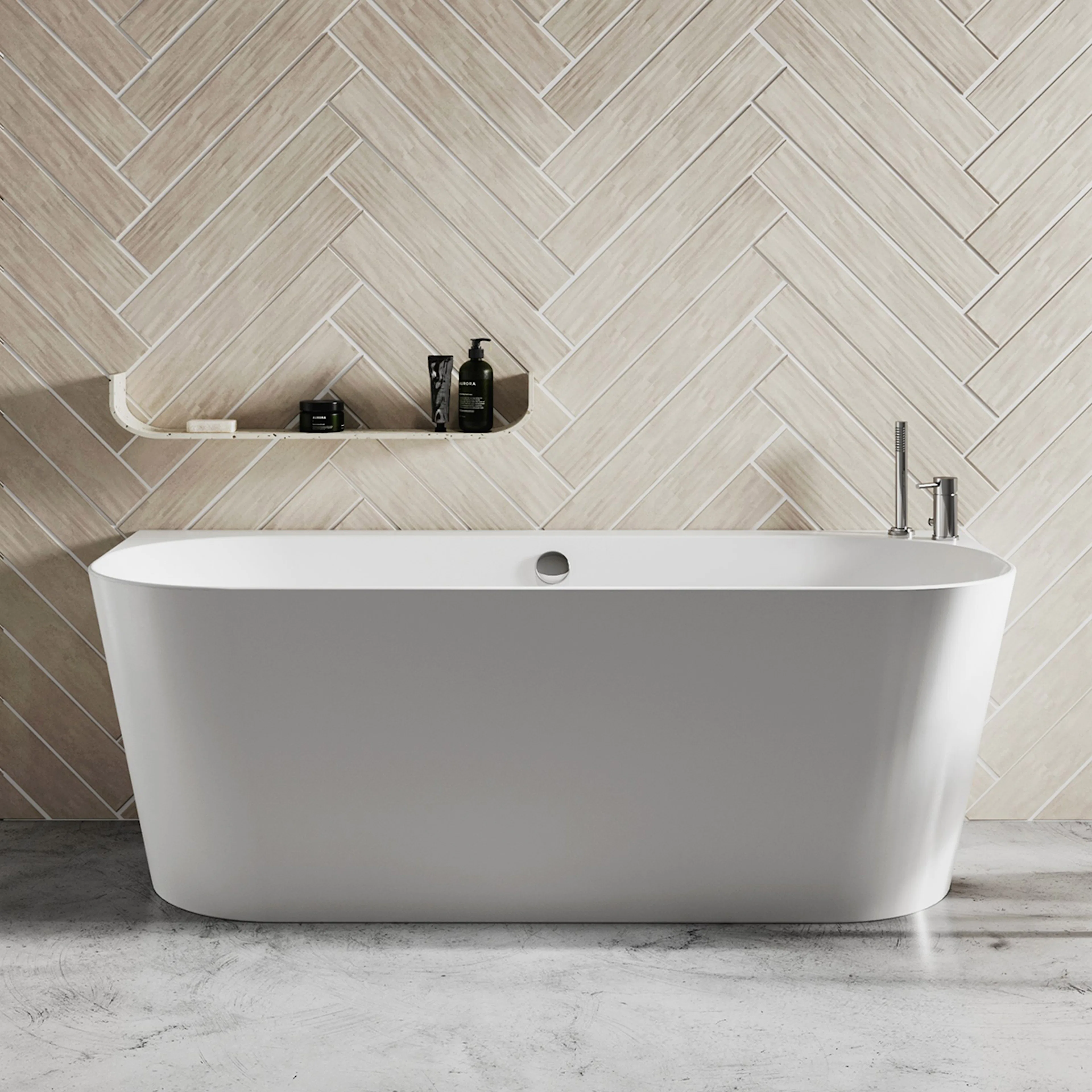 Nino Back-To-Wall badkar 1650x750mm inkl. 1650 mm