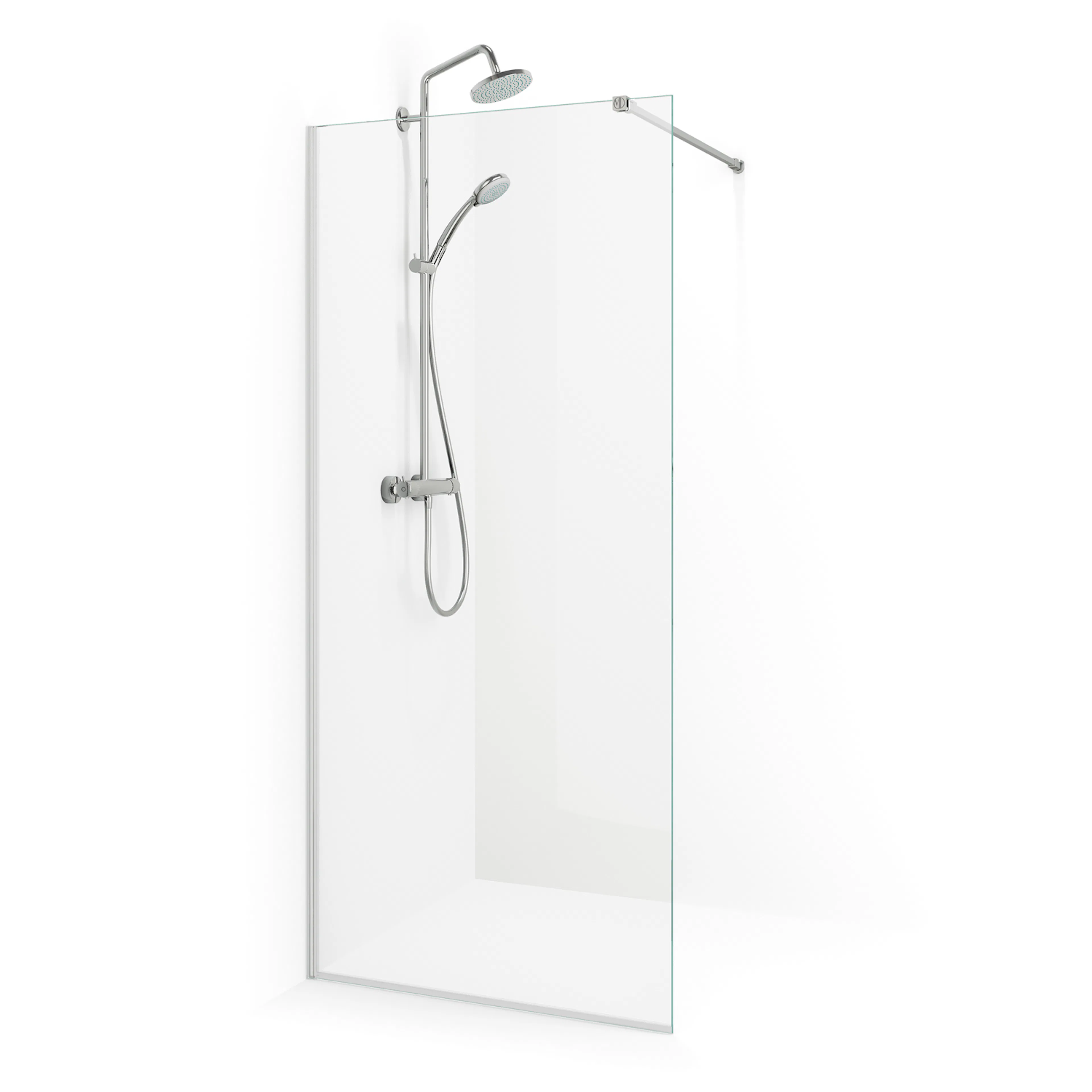 Spirit SK vagg 97 Ma Kl 970x1970 mm, Matt Aluminium, Klarglas