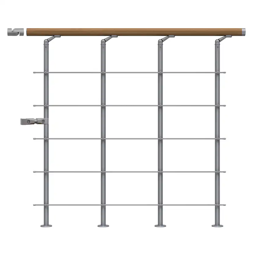 Skyddsräcke STYLE6 ek lackerad start pearl grey Grå