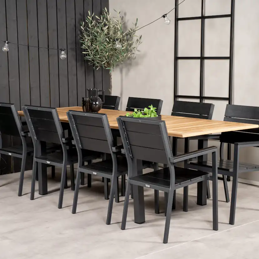 Matgrupp Venture Home Perla 160/240 med 8 Lova Matstolar