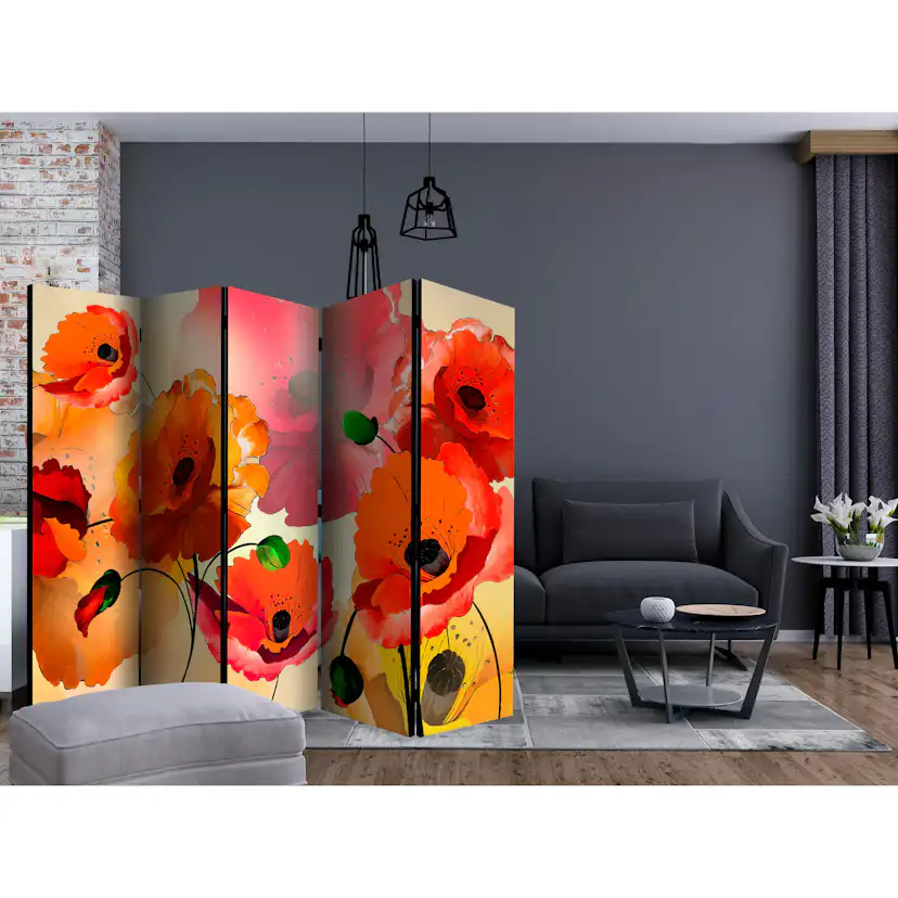 Rumsavdelare Arkiio Velvet Poppies II Blommor 225x172 cm