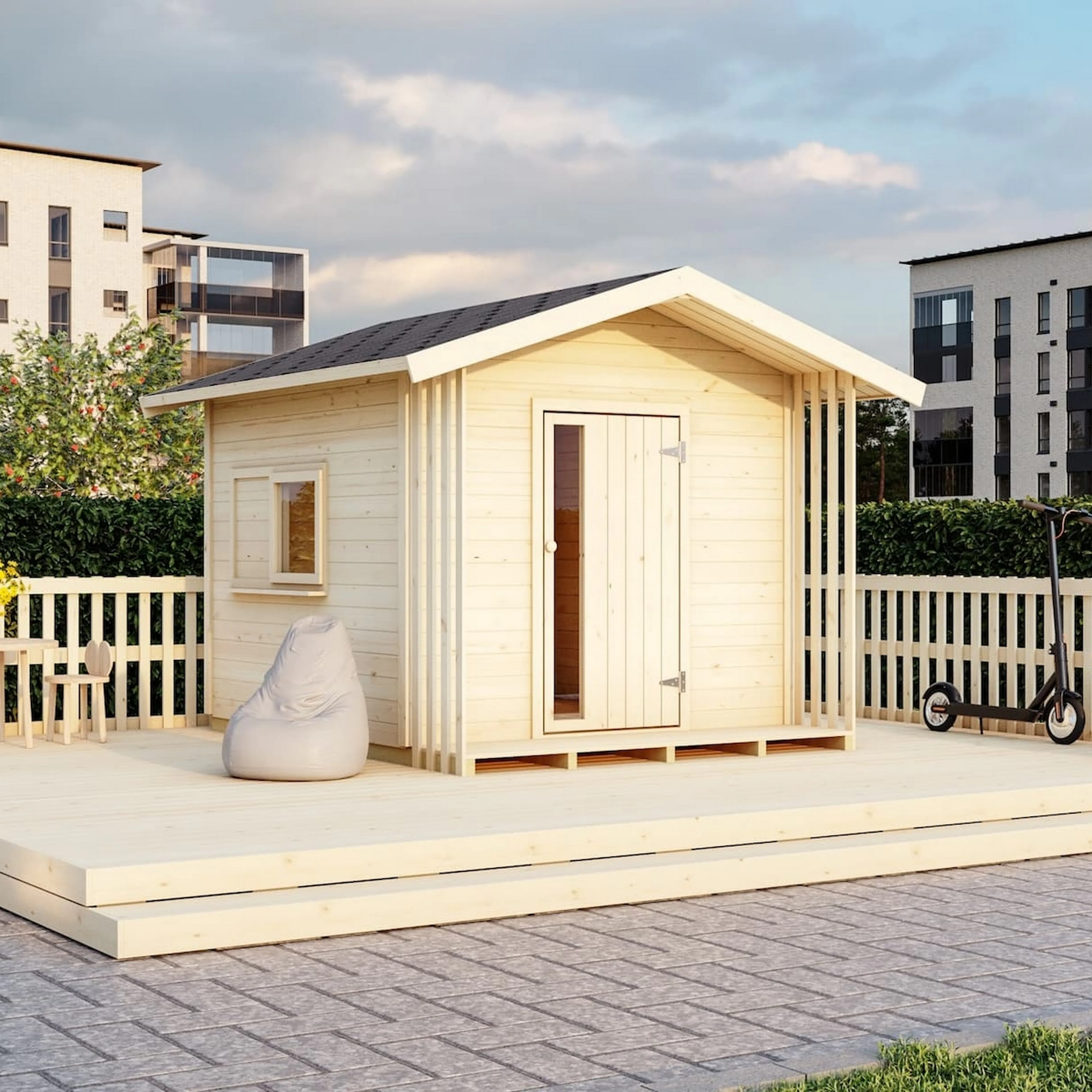 Lekstuga Luoman Lillevilla Satakieli 3,25 m² Trästuga med Sadeltak