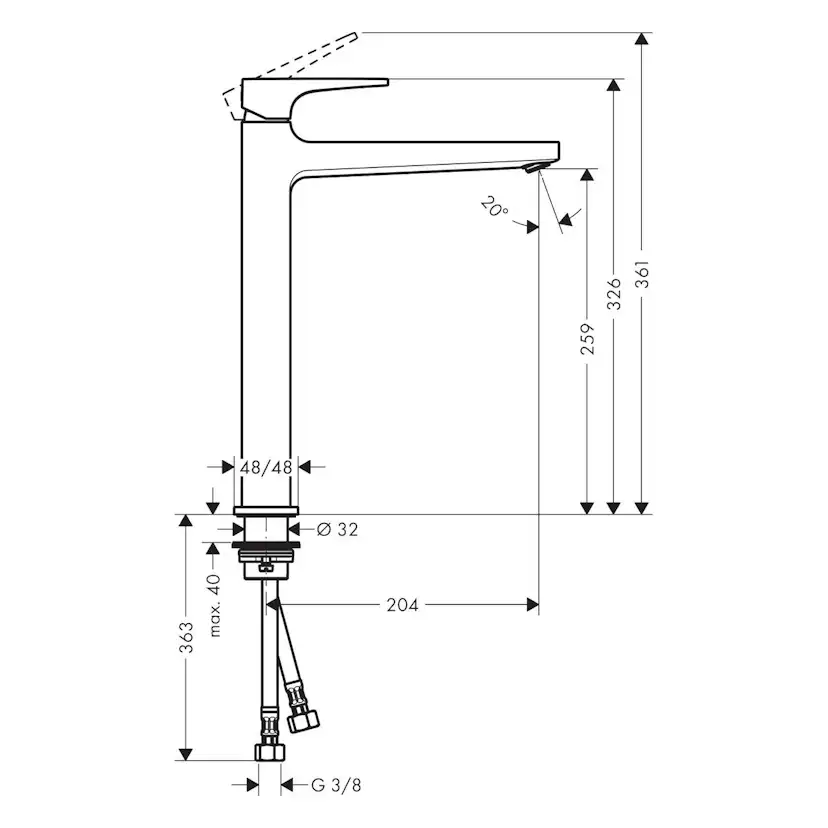 Tvättställsblandare Hansgrohe Metropol 260