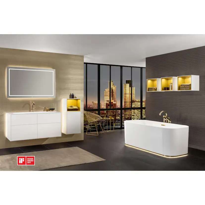 Väggskåp Villeroy & Boch Finion med 1 Dörr och Öppen Hylla Uppe 418 mm