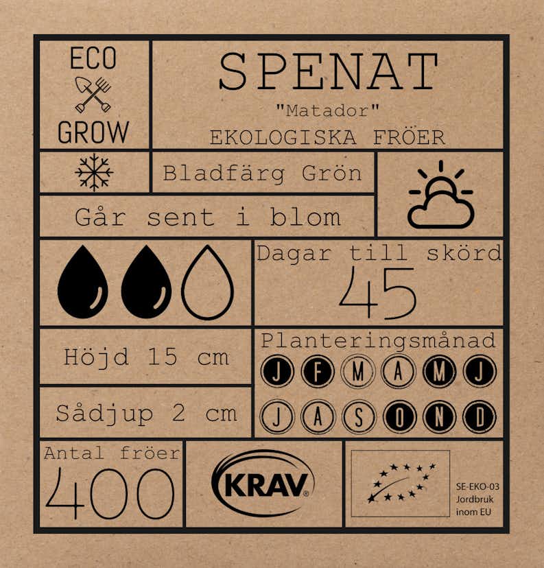 Fröpåse Eco Grow Spenat Matador