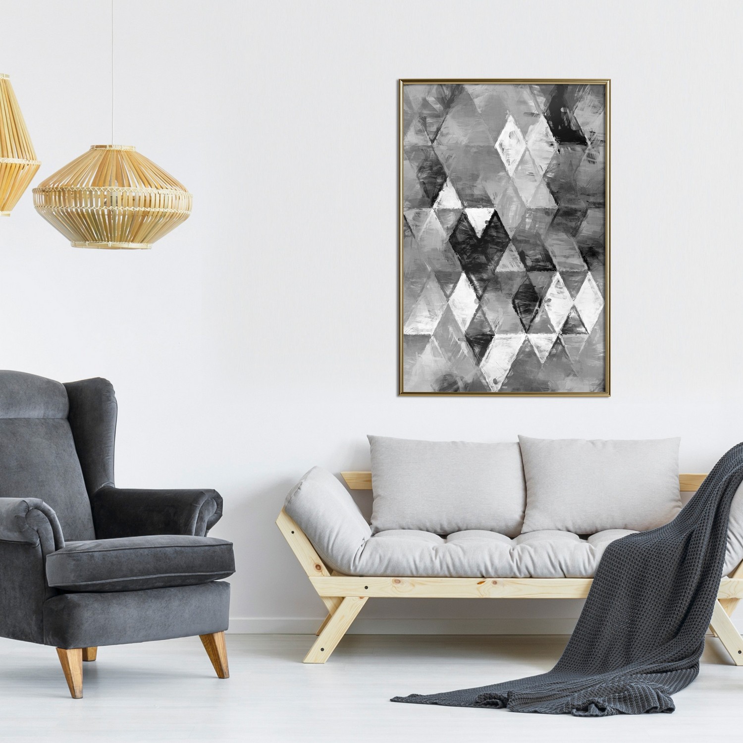 Poster Artgeist Affisch Black and White Diamonds