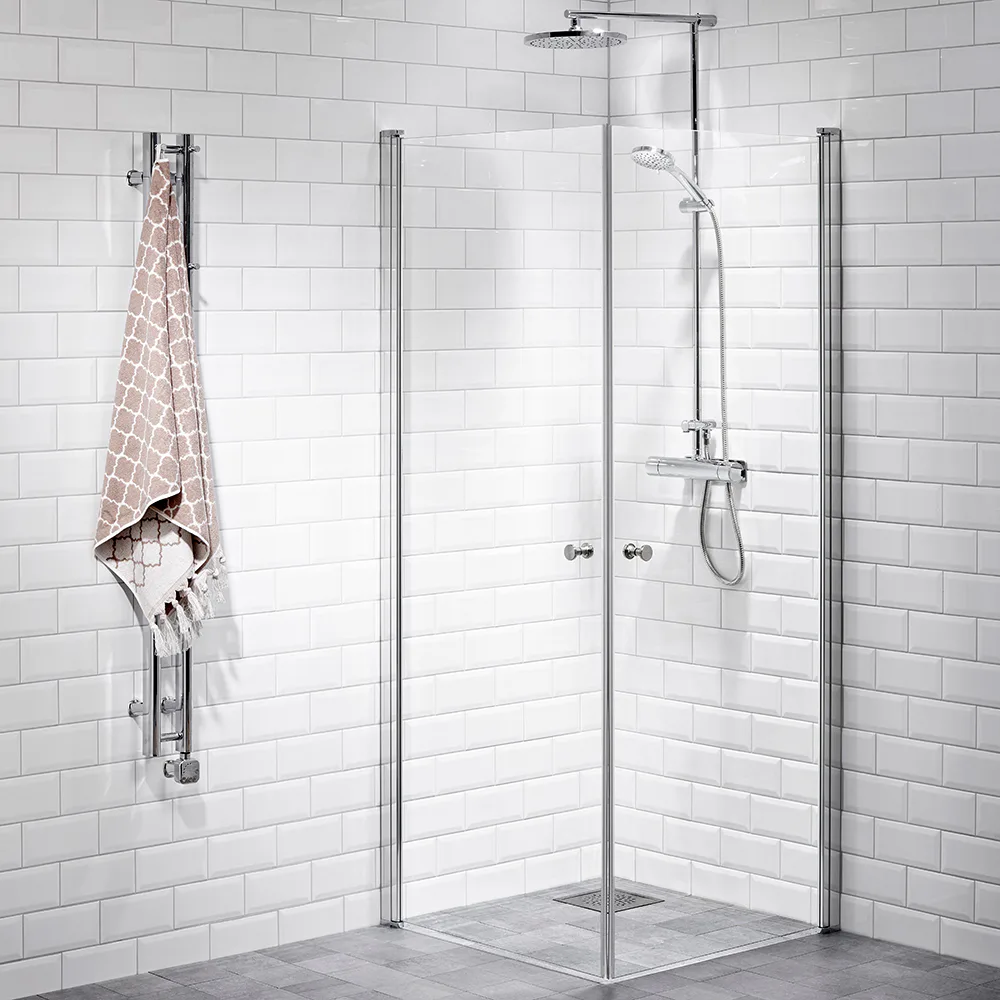 DHÖRN LUSSO1 HT1 RAK 80X80 KL LxB: 800x800 mm, Klarglas, Handtag 1