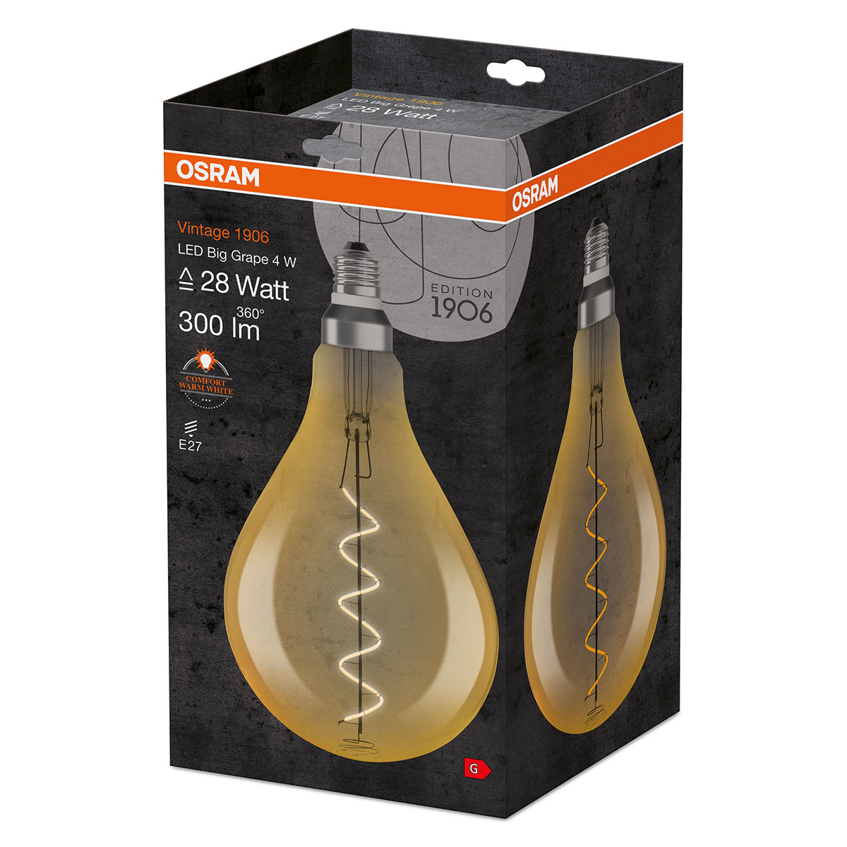 LED-Lampa Osram Big Grape (28) E27 820 Gold 5W A 160