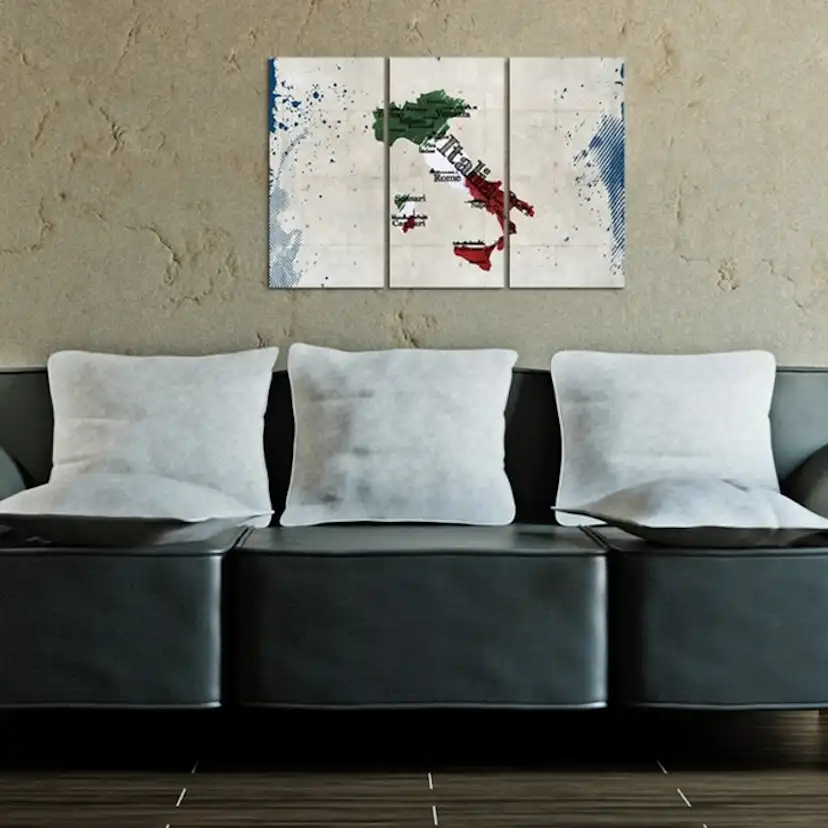 Tavla Arkiio Karta Över Italien Triptyk