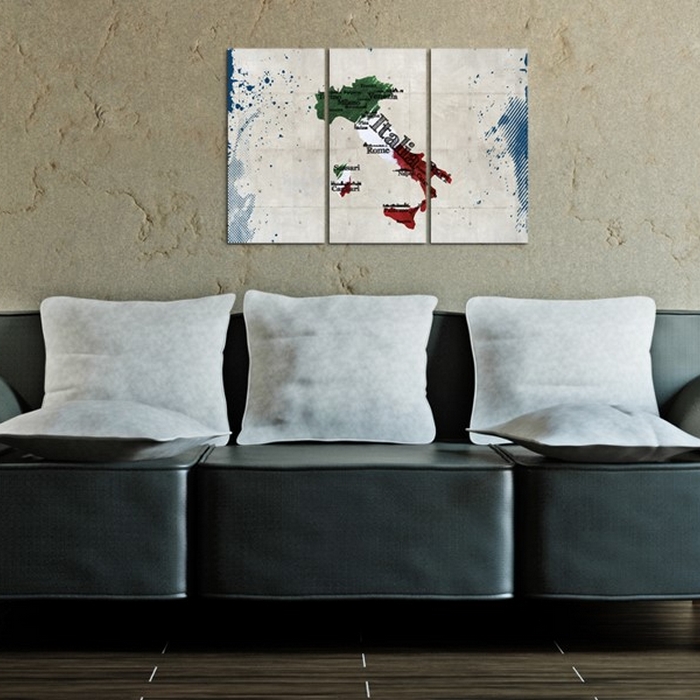 Tavla Arkiio Karta Över Italien Triptyk
